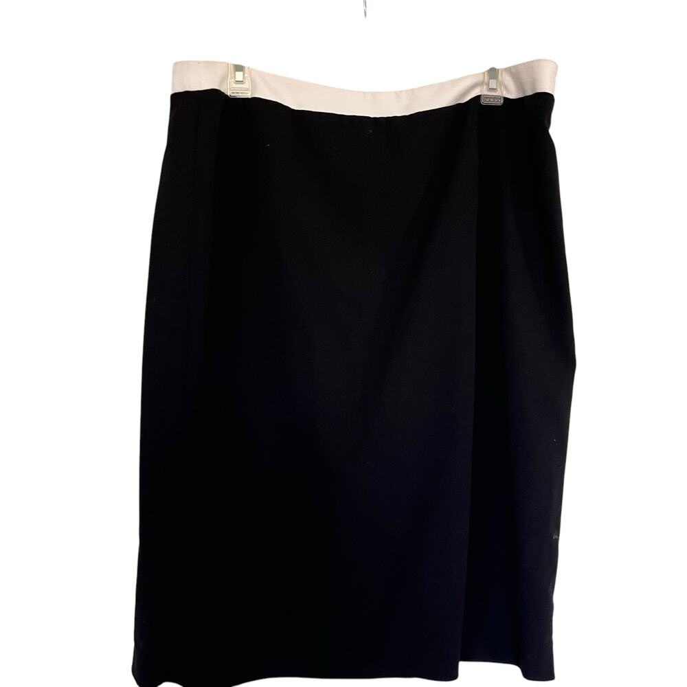 Calvin Klein Black White Knee Length Pencil Skirt Size 16 NWT